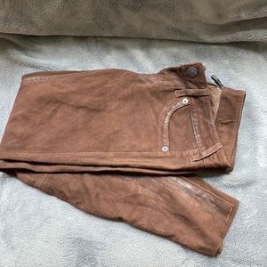 Brown Suede True Religion Jeans